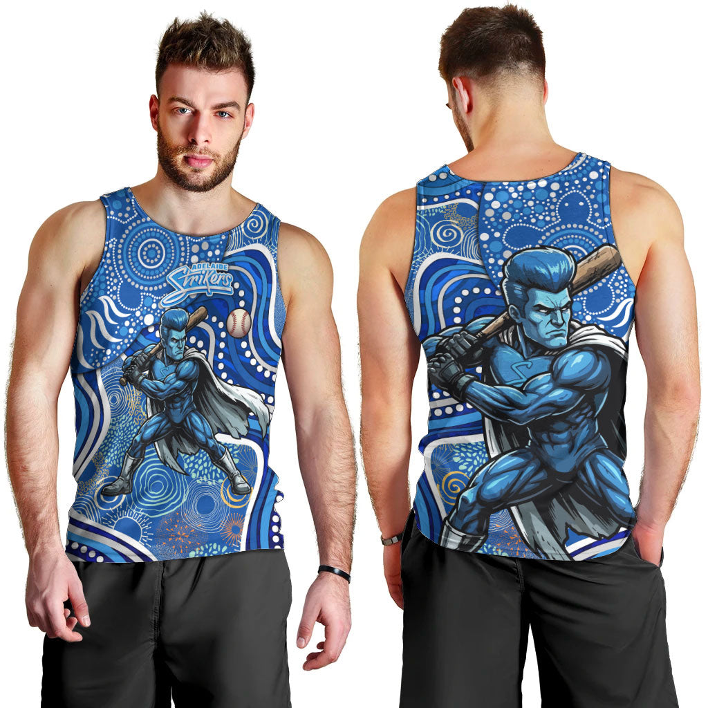 Adelaide Strikers Men Tank Top Indigenous Dot Art Superhero Batter Tribal Pattern