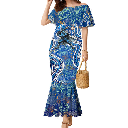 Adelaide Strikers Mermaid Dress Indigenous Dot Art Superhero Batter Tribal Pattern