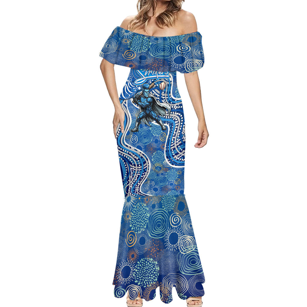Adelaide Strikers Mermaid Dress Indigenous Dot Art Superhero Batter Tribal Pattern