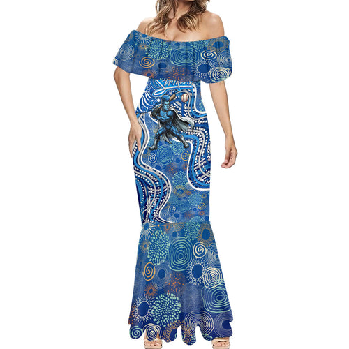 Adelaide Strikers Mermaid Dress Indigenous Dot Art Superhero Batter Tribal Pattern