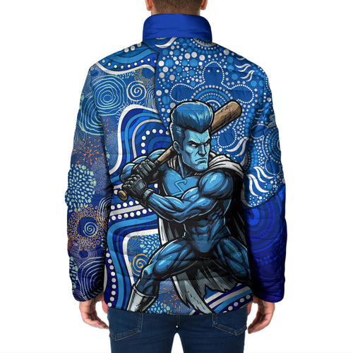 Adelaide Strikers Padded Jacket Indigenous Dot Art Superhero Batter Tribal Pattern