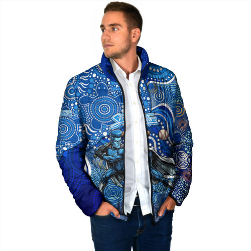 Adelaide Strikers Padded Jacket Indigenous Dot Art Superhero Batter Tribal Pattern