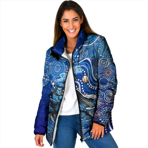 Adelaide Strikers Padded Jacket Indigenous Dot Art Superhero Batter Tribal Pattern