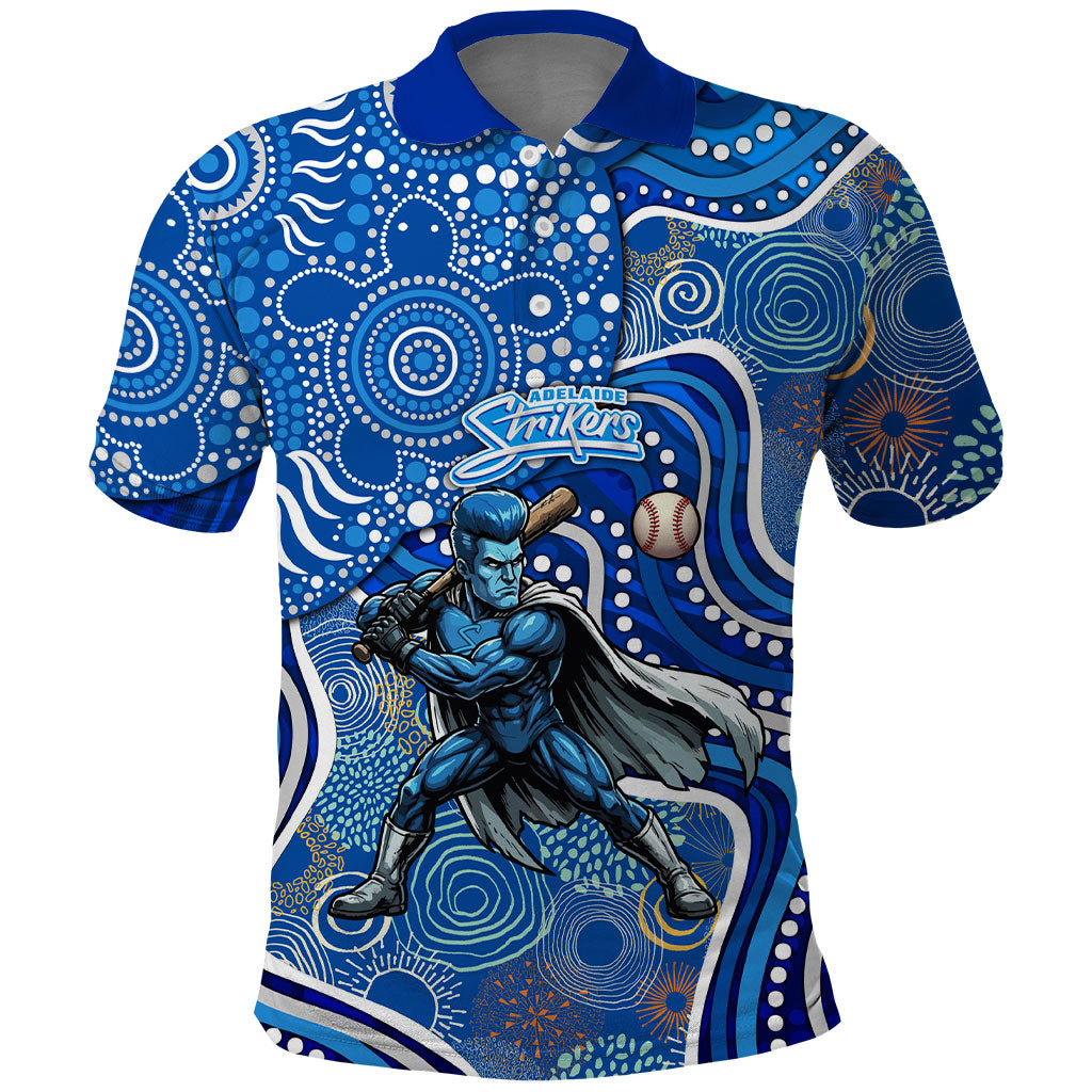 Adelaide Strikers Polo Shirt Indigenous Dot Art Superhero Batter Tribal Pattern