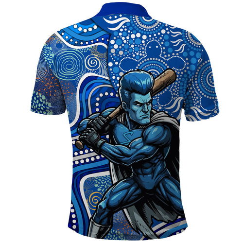 Adelaide Strikers Polo Shirt Indigenous Dot Art Superhero Batter Tribal Pattern