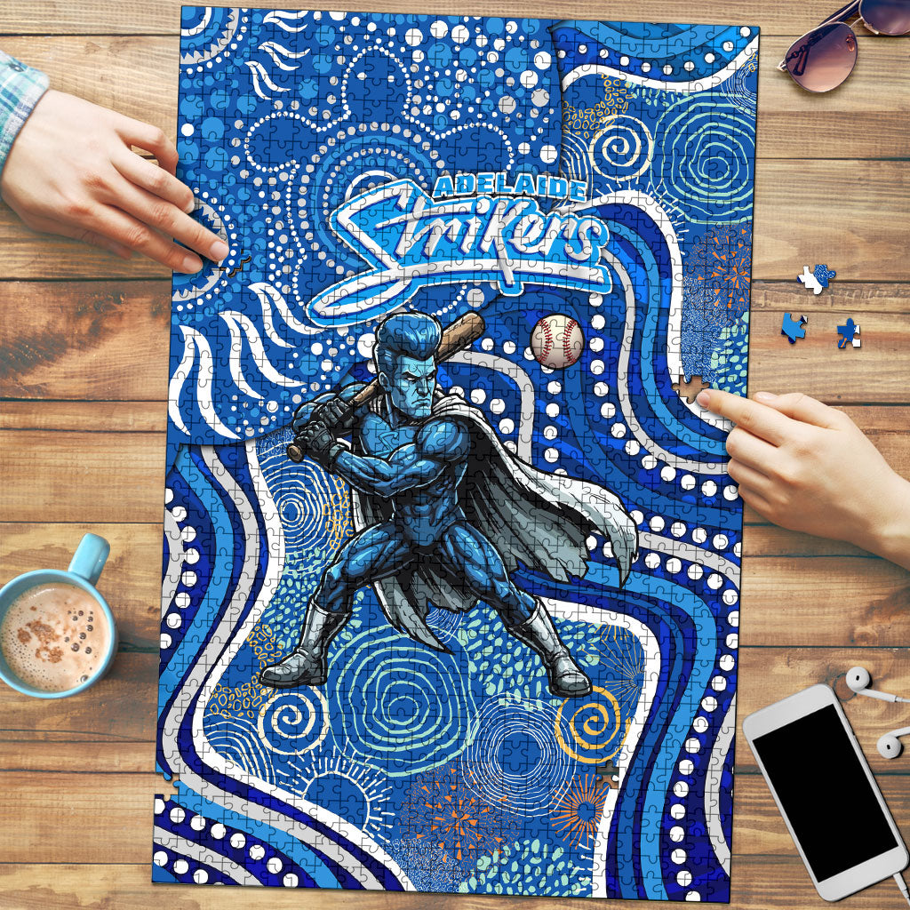 Adelaide Strikers Puzzle Indigenous Dot Art Superhero Batter Tribal Pattern