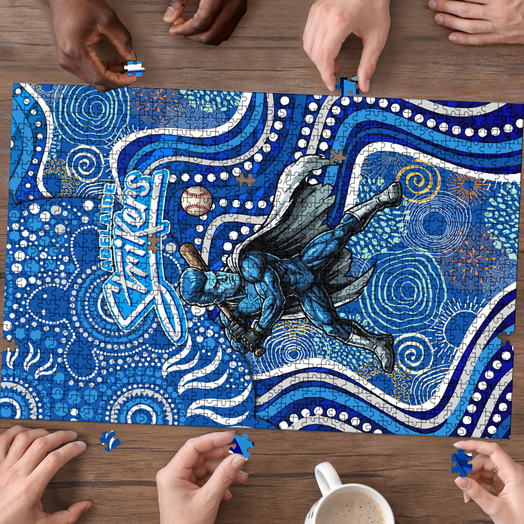 Adelaide Strikers Puzzle Indigenous Dot Art Superhero Batter Tribal Pattern