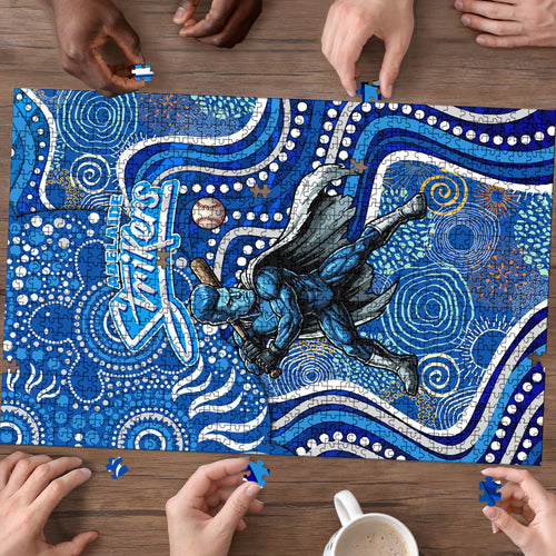 Adelaide Strikers Puzzle Indigenous Dot Art Superhero Batter Tribal Pattern