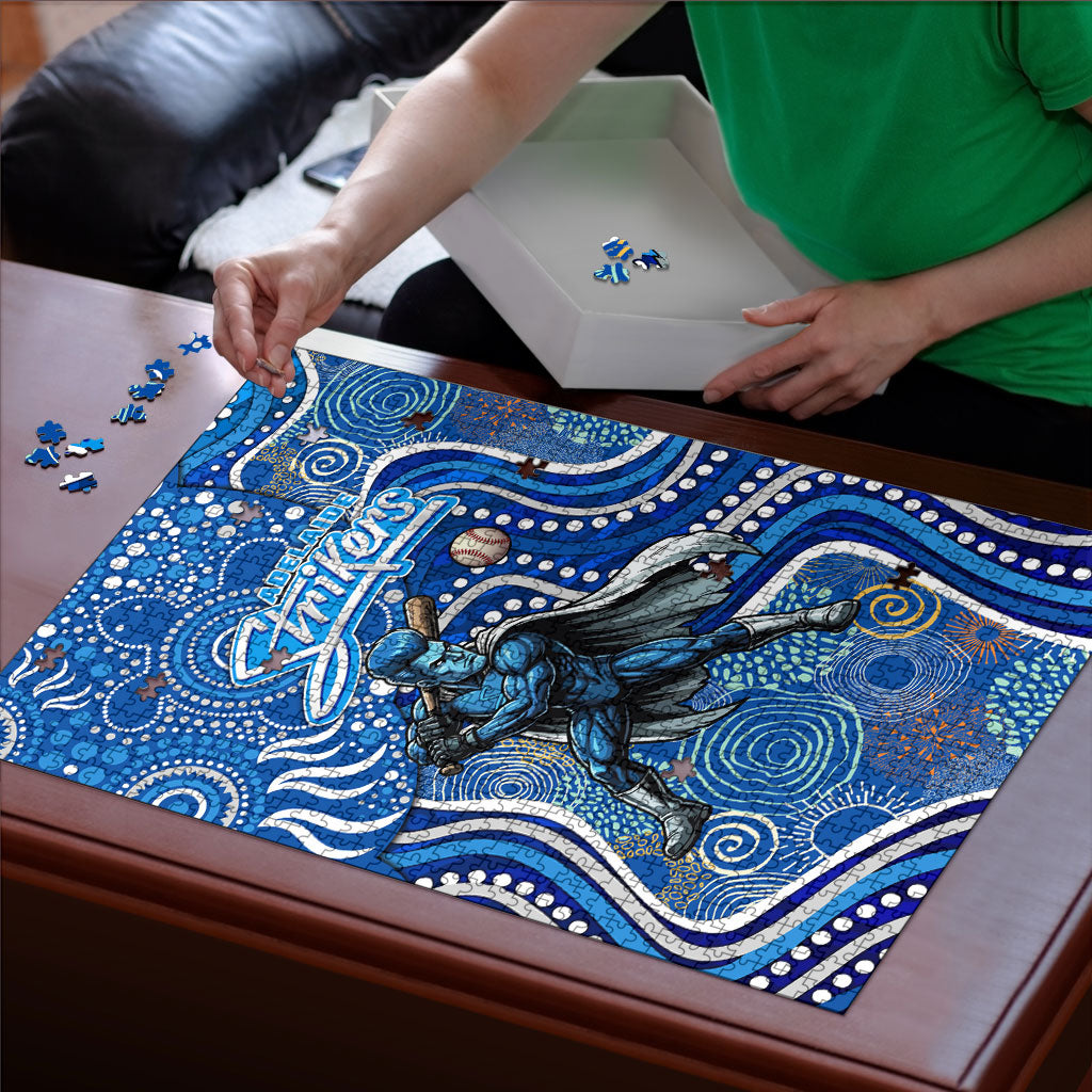 Adelaide Strikers Puzzle Indigenous Dot Art Superhero Batter Tribal Pattern