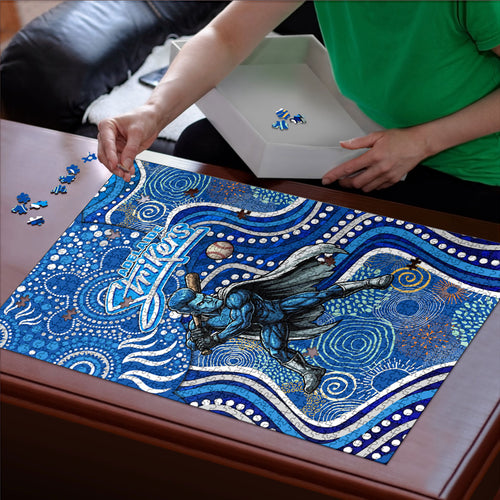 Adelaide Strikers Puzzle Indigenous Dot Art Superhero Batter Tribal Pattern
