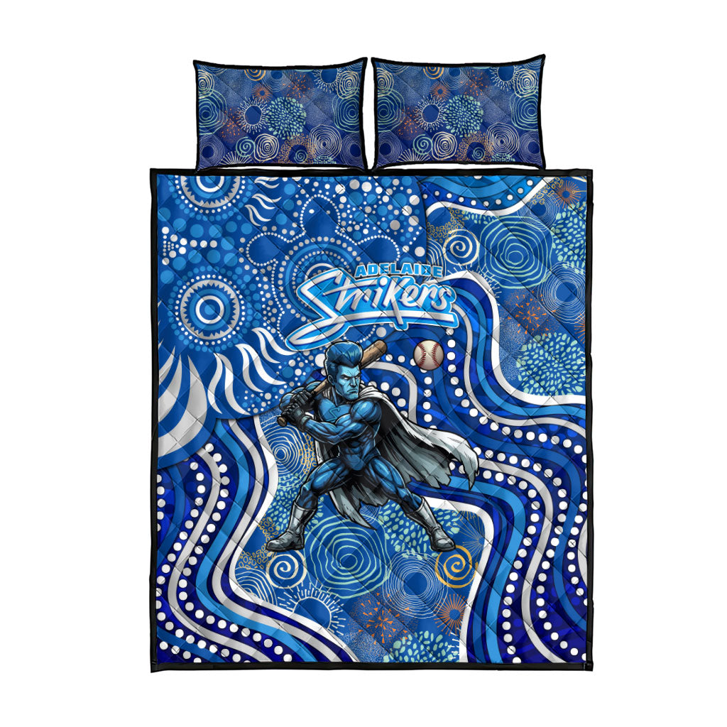 Adelaide Strikers Quilt Bed Set Indigenous Dot Art Superhero Batter Tribal Pattern
