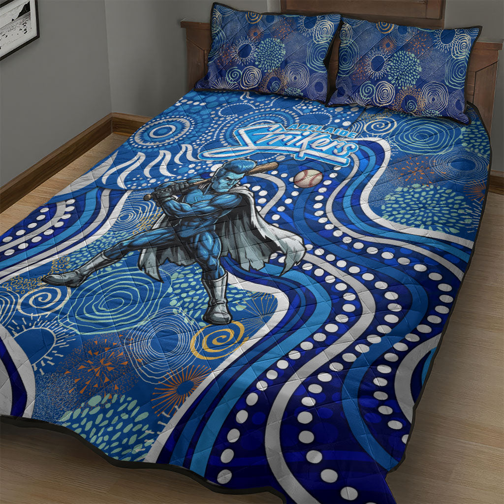 Adelaide Strikers Quilt Bed Set Indigenous Dot Art Superhero Batter Tribal Pattern