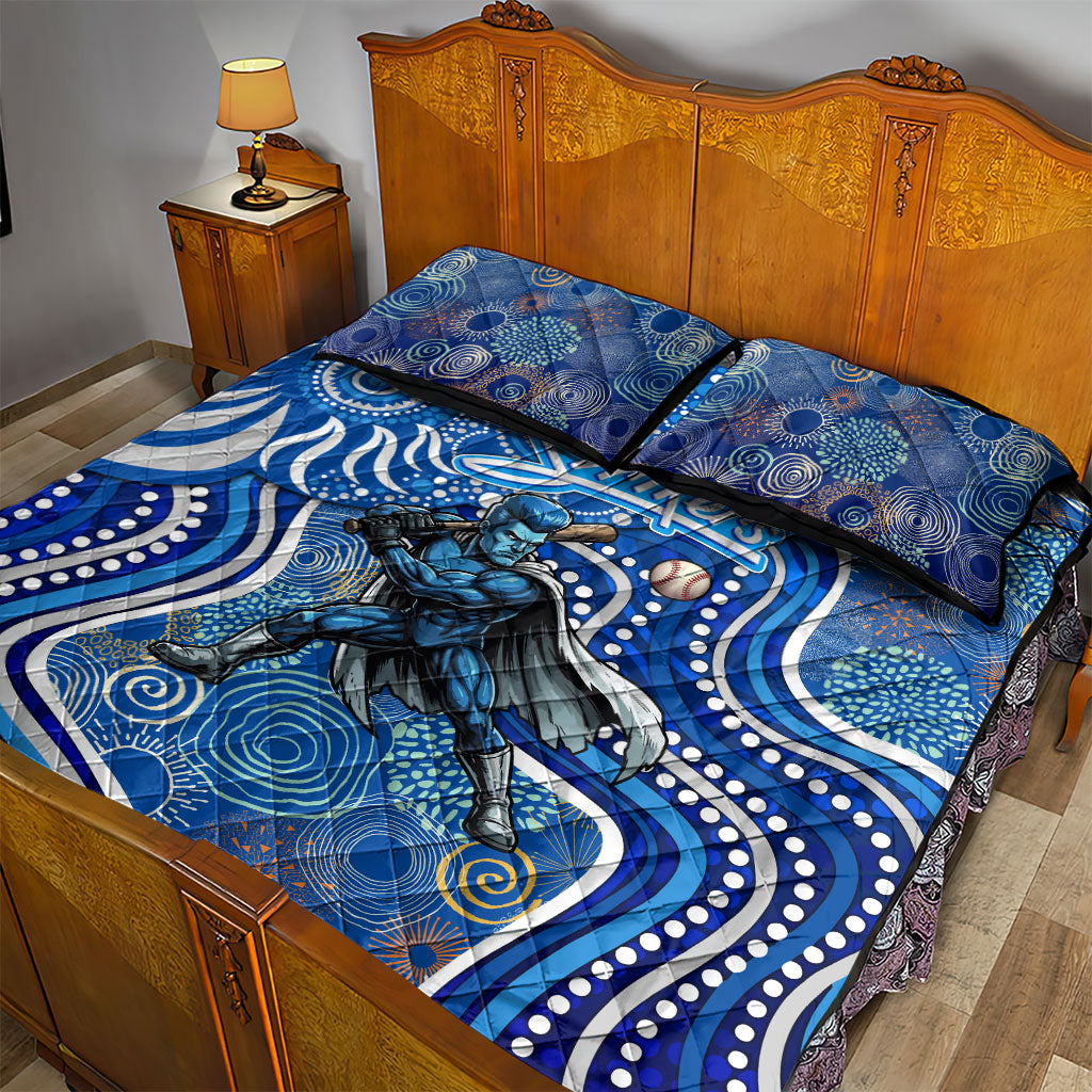 Adelaide Strikers Quilt Bed Set Indigenous Dot Art Superhero Batter Tribal Pattern