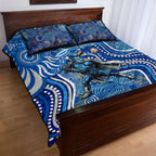 Adelaide Strikers Quilt Bed Set Indigenous Dot Art Superhero Batter Tribal Pattern