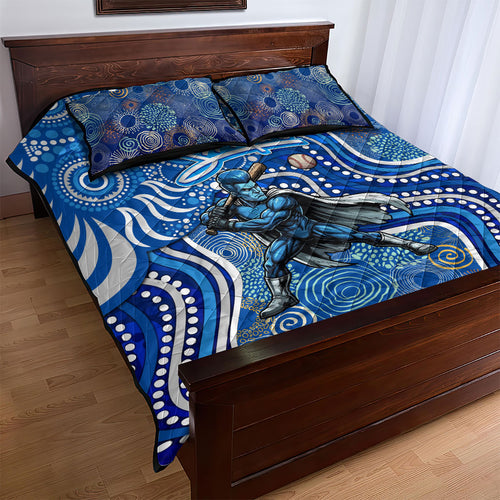 Adelaide Strikers Quilt Bed Set Indigenous Dot Art Superhero Batter Tribal Pattern