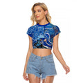 Adelaide Strikers Raglan Cropped T Shirt Indigenous Dot Art Superhero Batter Tribal Pattern