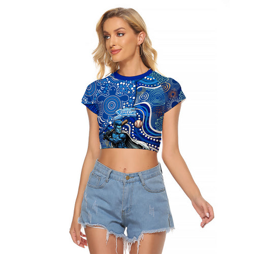Adelaide Strikers Raglan Cropped T Shirt Indigenous Dot Art Superhero Batter Tribal Pattern