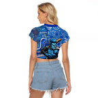 Adelaide Strikers Raglan Cropped T Shirt Indigenous Dot Art Superhero Batter Tribal Pattern