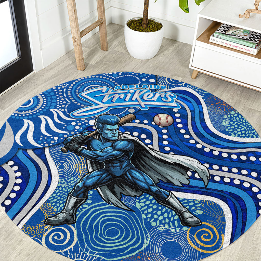 Adelaide Strikers Round Carpet Indigenous Dot Art Superhero Batter Tribal Pattern