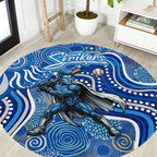 Adelaide Strikers Round Carpet Indigenous Dot Art Superhero Batter Tribal Pattern