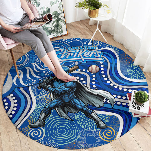 Adelaide Strikers Round Carpet Indigenous Dot Art Superhero Batter Tribal Pattern