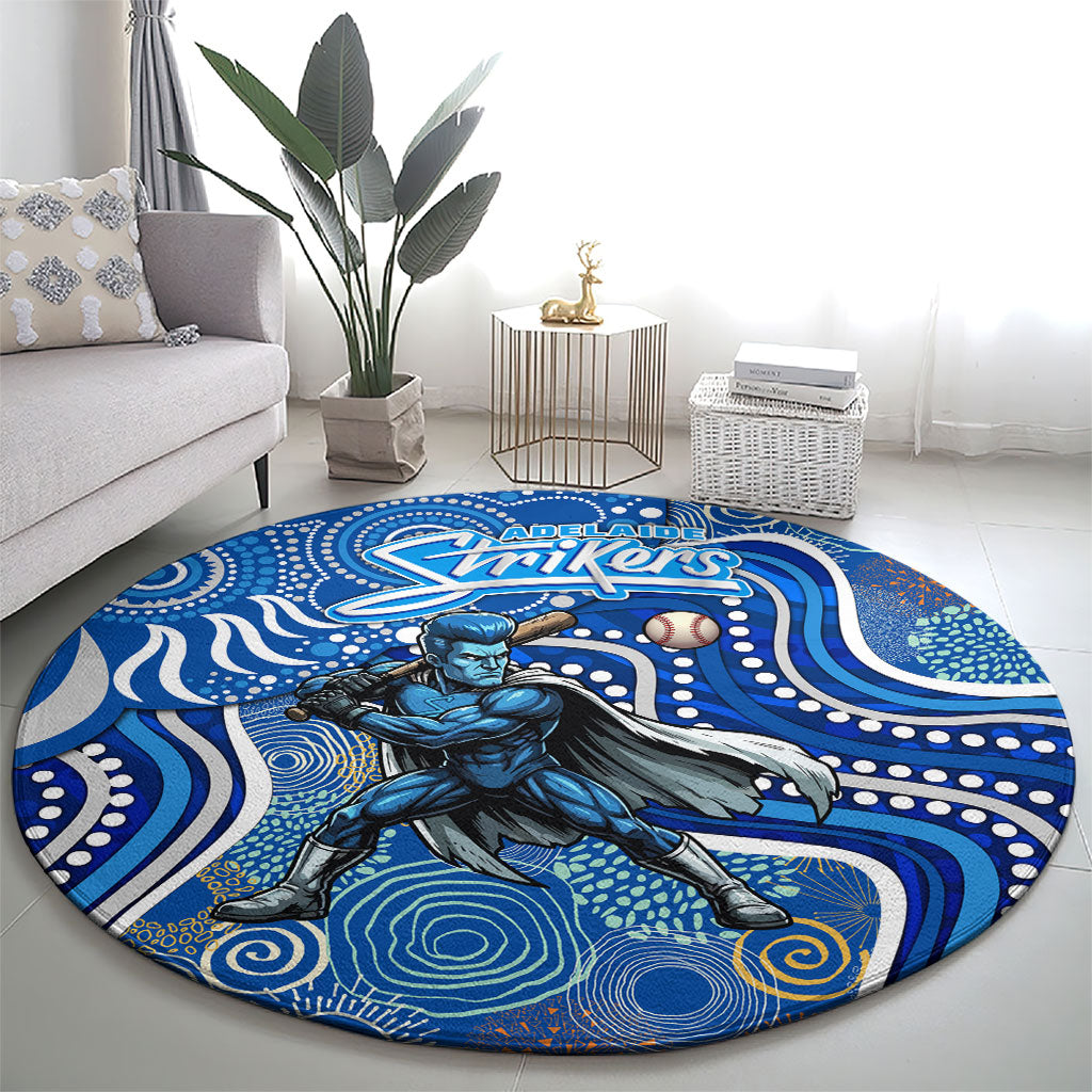 Adelaide Strikers Round Carpet Indigenous Dot Art Superhero Batter Tribal Pattern