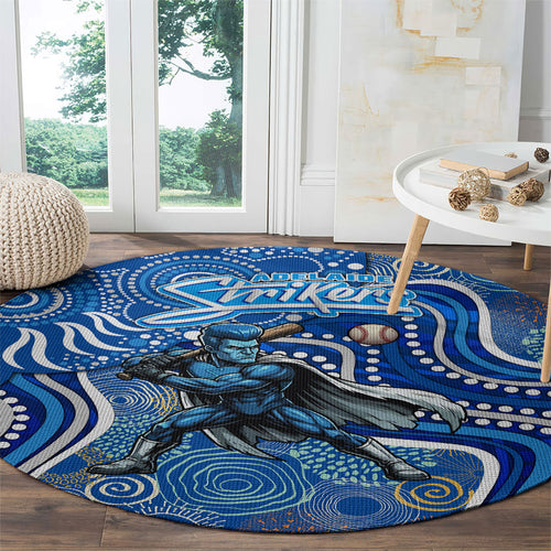 Adelaide Strikers Round Carpet Indigenous Dot Art Superhero Batter Tribal Pattern