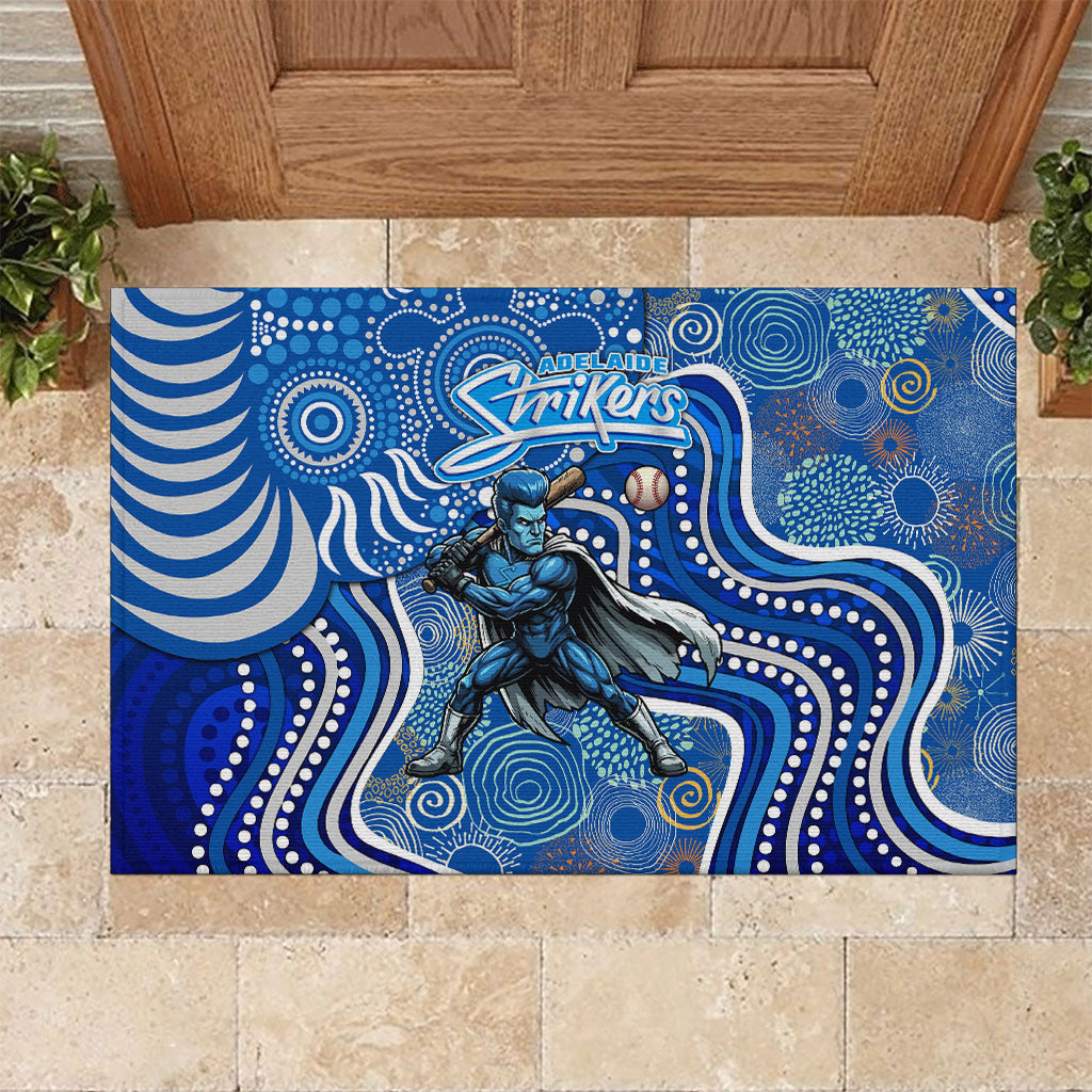 Adelaide Strikers Rubber Doormat Indigenous Dot Art Superhero Batter Tribal Pattern