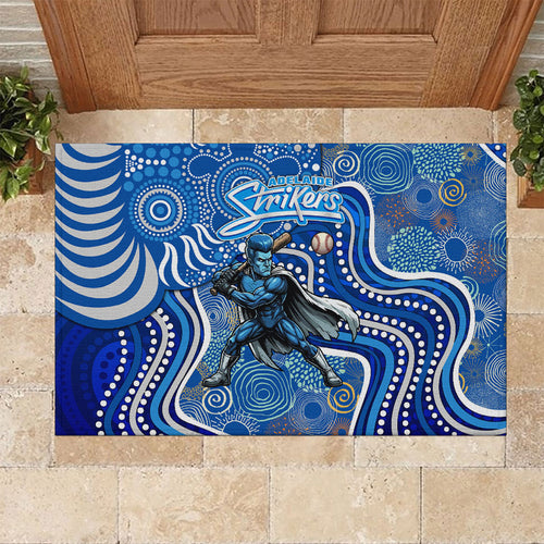 Adelaide Strikers Rubber Doormat Indigenous Dot Art Superhero Batter Tribal Pattern