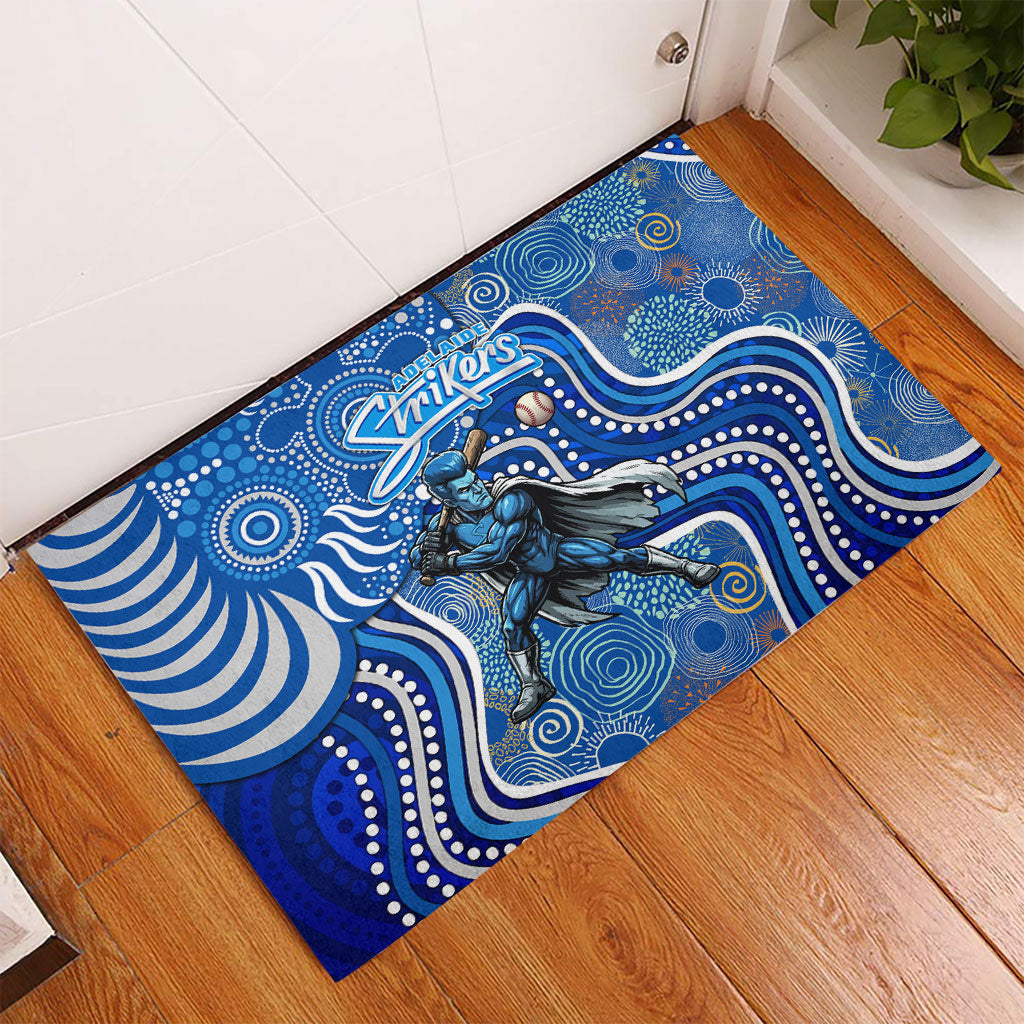 Adelaide Strikers Rubber Doormat Indigenous Dot Art Superhero Batter Tribal Pattern