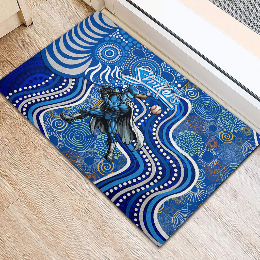 Adelaide Strikers Rubber Doormat Indigenous Dot Art Superhero Batter Tribal Pattern