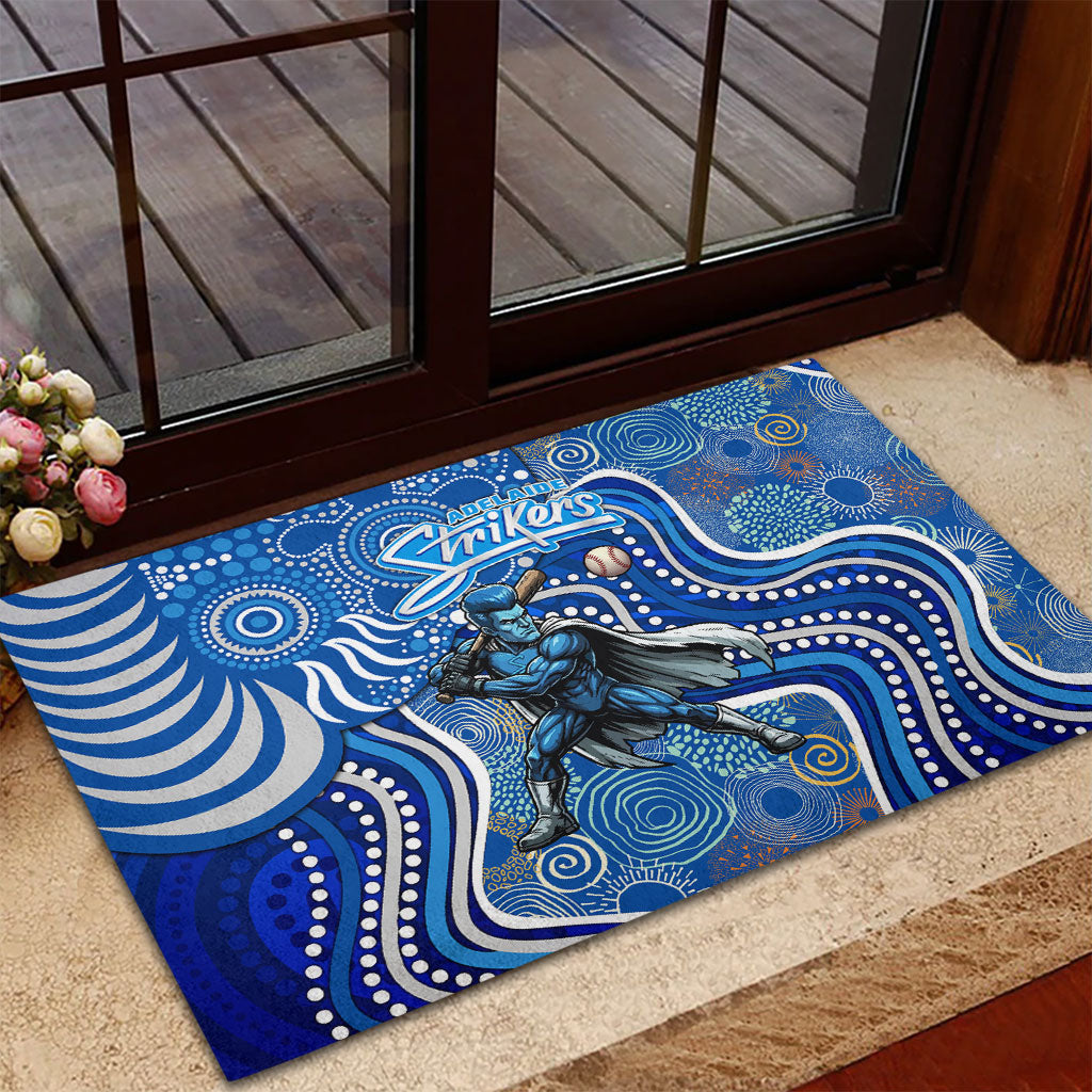 Adelaide Strikers Rubber Doormat Indigenous Dot Art Superhero Batter Tribal Pattern