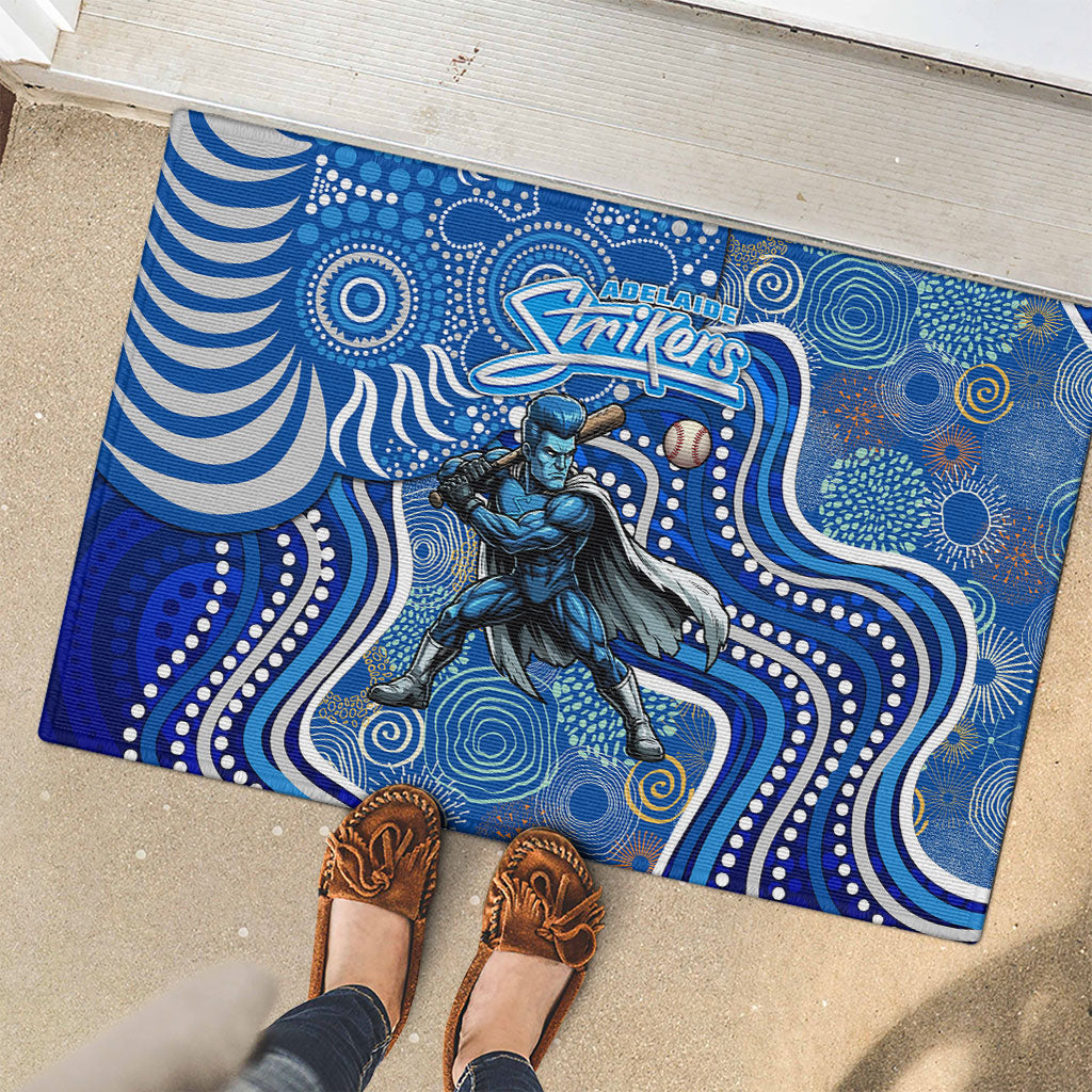 Adelaide Strikers Rubber Doormat Indigenous Dot Art Superhero Batter Tribal Pattern