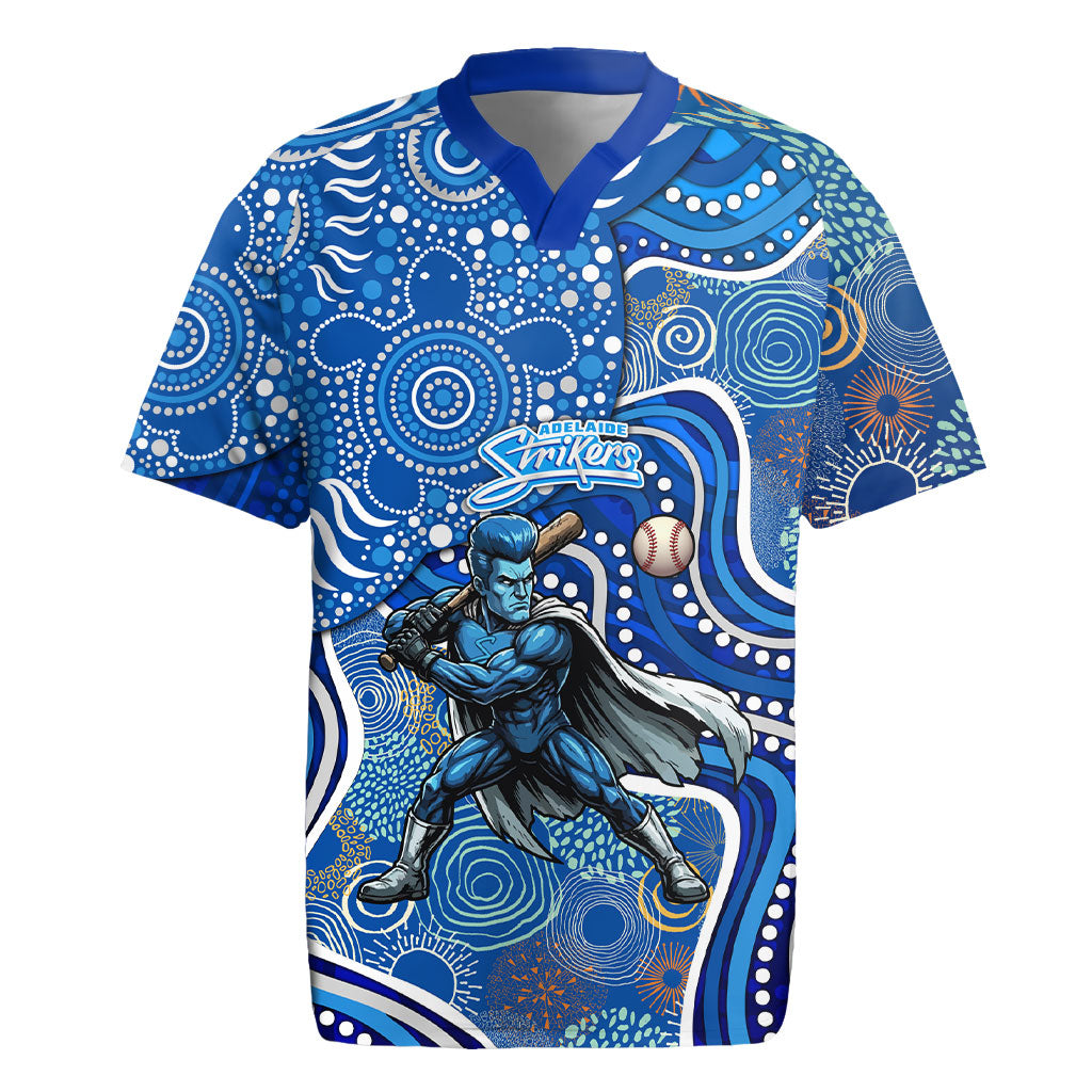 Adelaide Strikers Rugby Jersey Indigenous Dot Art Superhero Batter Tribal Pattern