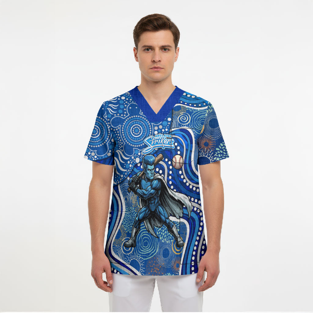 Adelaide Strikers Scrub Top Indigenous Dot Art Superhero Batter Tribal Pattern