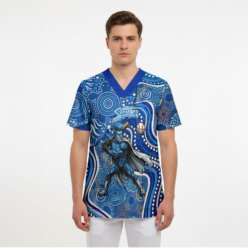 Adelaide Strikers Scrub Top Indigenous Dot Art Superhero Batter Tribal Pattern