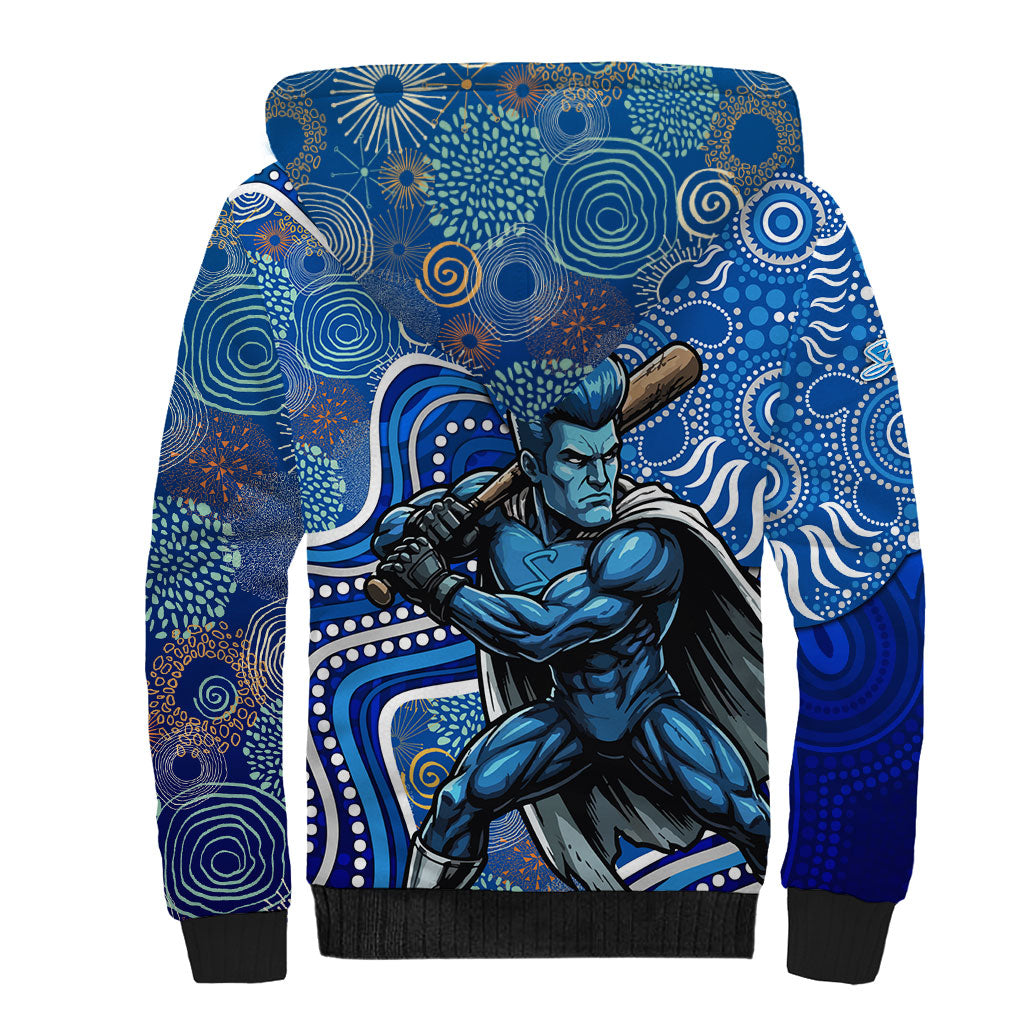 Adelaide Strikers Sherpa Hoodie Indigenous Dot Art Superhero Batter Tribal Pattern