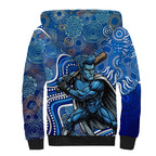 Adelaide Strikers Sherpa Hoodie Indigenous Dot Art Superhero Batter Tribal Pattern