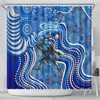 Adelaide Strikers Shower Curtain Indigenous Dot Art Superhero Batter Tribal Pattern
