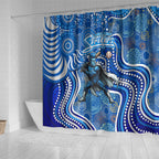 Adelaide Strikers Shower Curtain Indigenous Dot Art Superhero Batter Tribal Pattern