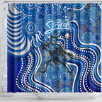 Adelaide Strikers Shower Curtain Indigenous Dot Art Superhero Batter Tribal Pattern