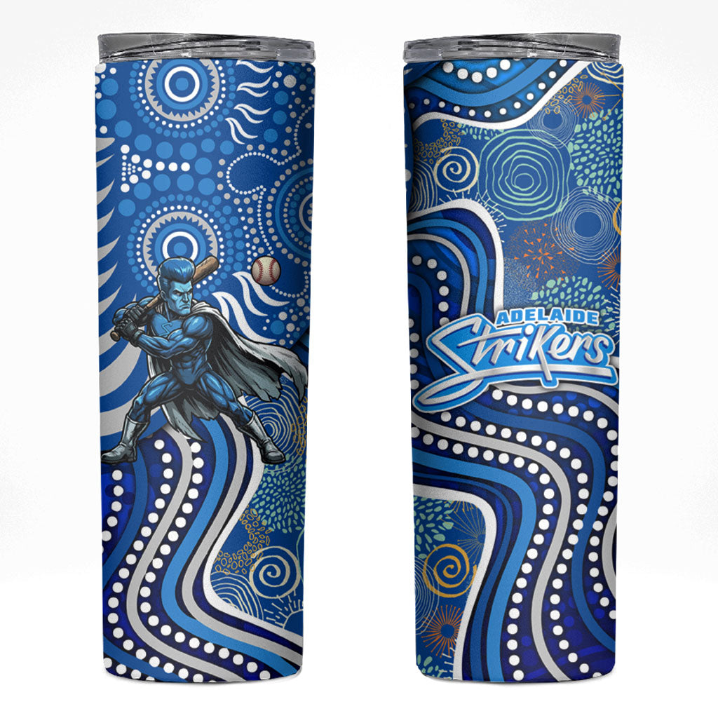 Adelaide Strikers Skinny Tumbler Indigenous Dot Art Superhero Batter Tribal Pattern