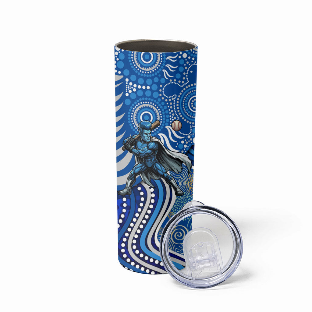 Adelaide Strikers Skinny Tumbler Indigenous Dot Art Superhero Batter Tribal Pattern