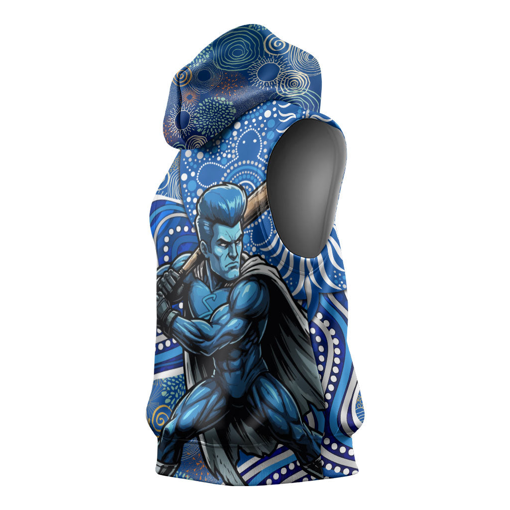 Adelaide Strikers Sleeveless Hoodie Indigenous Dot Art Superhero Batter Tribal Pattern