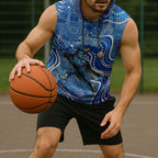 Adelaide Strikers Sleeveless Hoodie Indigenous Dot Art Superhero Batter Tribal Pattern