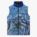 Adelaide Strikers Sleeveless Puffer Jacket Indigenous Dot Art Superhero Batter Tribal Pattern