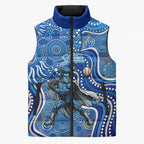 Adelaide Strikers Sleeveless Puffer Jacket Indigenous Dot Art Superhero Batter Tribal Pattern