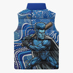 Adelaide Strikers Sleeveless Puffer Jacket Indigenous Dot Art Superhero Batter Tribal Pattern