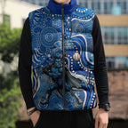 Adelaide Strikers Sleeveless Puffer Jacket Indigenous Dot Art Superhero Batter Tribal Pattern