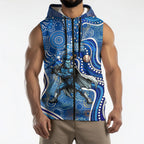 Adelaide Strikers Sleeveless Zip Hoodie Indigenous Dot Art Superhero Batter Tribal Pattern